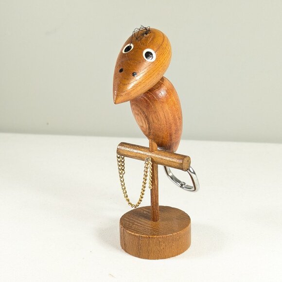 Vintage crow woodpecker bottle opener, wooden bird corkscrew soda bottle opener - Picture 1 of 6